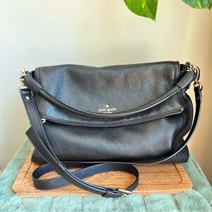 Kate Spade Black Satchel Crossbody Leather Bag